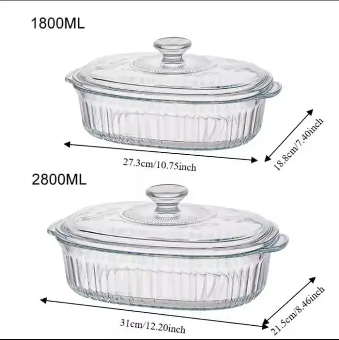 2 in 1 Baking Casserole-Glass