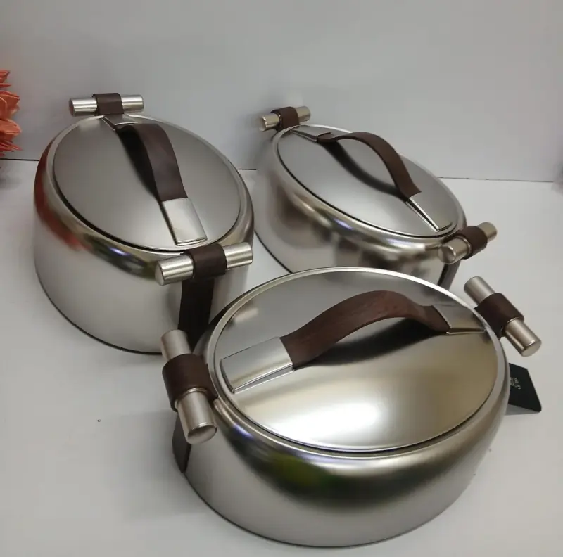 3pcs Stainless steel insulated oval   hotpot set view 2