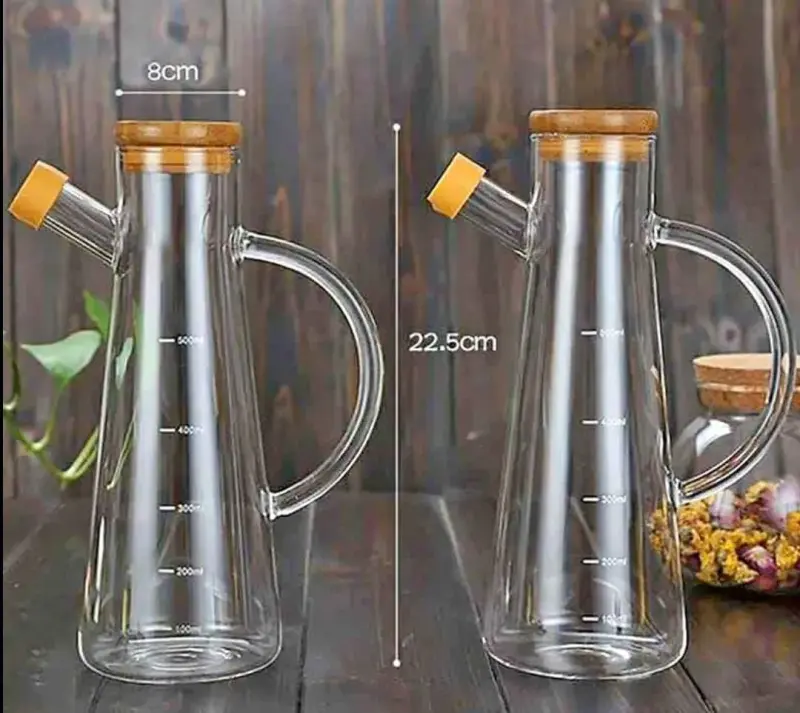 Glass Oil Jar With Bamboo Lid
