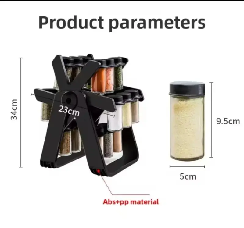 18 in 1 Rotating Spice Jars + Rack view 2