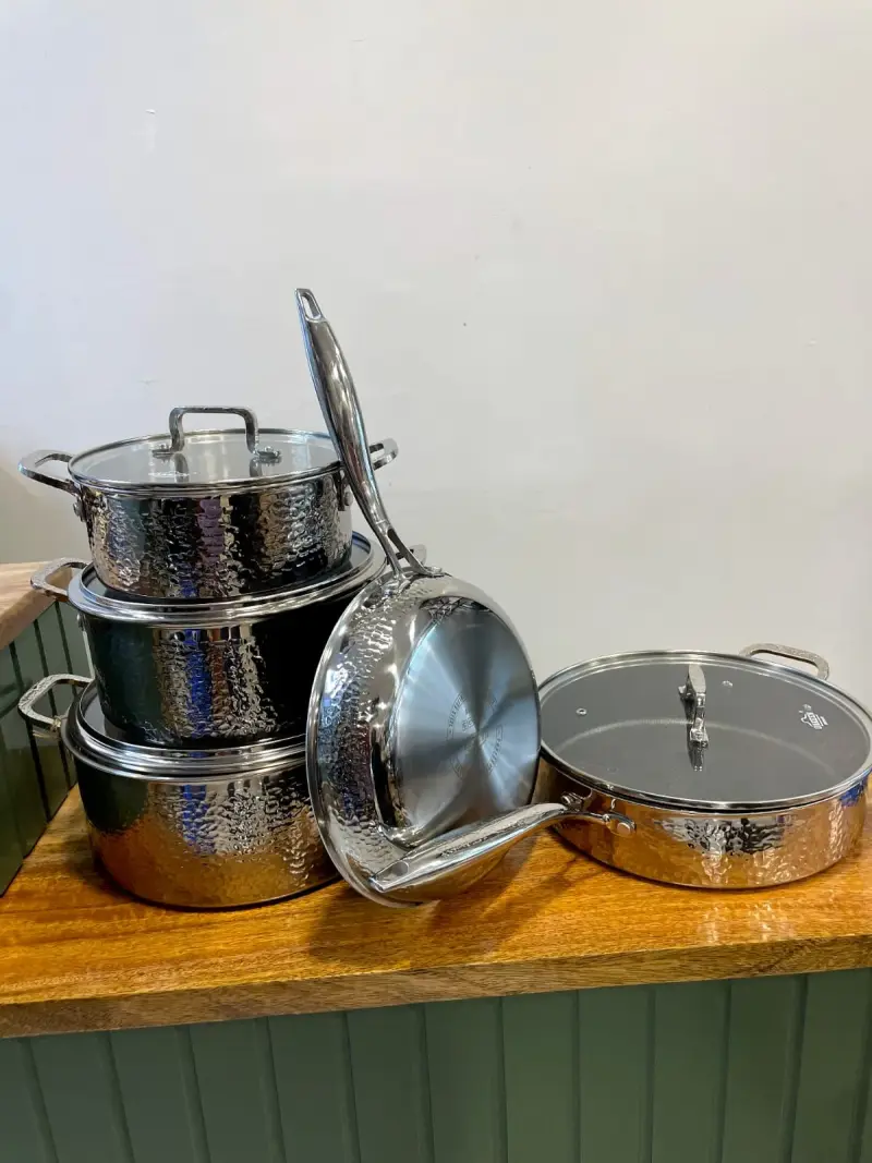 Triply Stainless Steel Sufurias Pots-9Pcs Uakeen view 3
