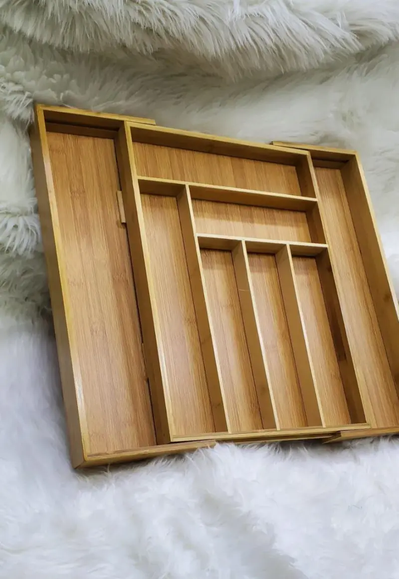 Expandable Wooden Cutlery Tray view 2