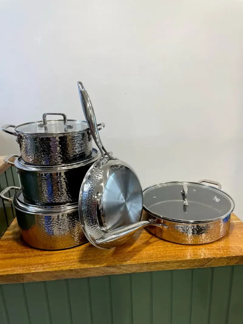 Triply Stainless Steel Sufurias Pots-9Pcs Uakeen view 2