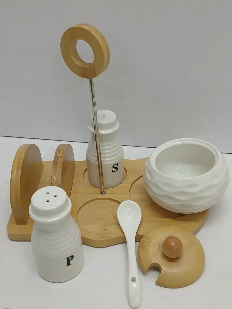 Salt, Pepper, Sugar dish + Serviette holder | Kenya view 2