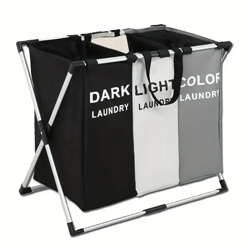 Foldable laundry basket with aluminium frame  ▪️For home dirty clothes and Toys view 1