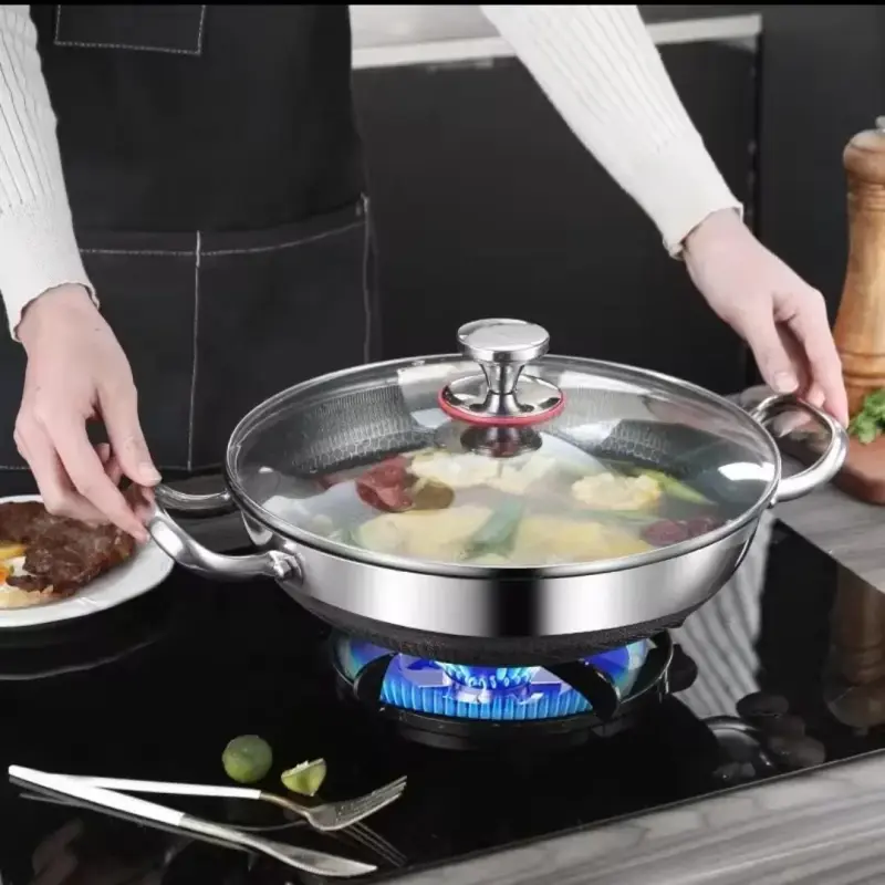 Stainless Steel Honeycomb Soup Pot-5.4L view 2