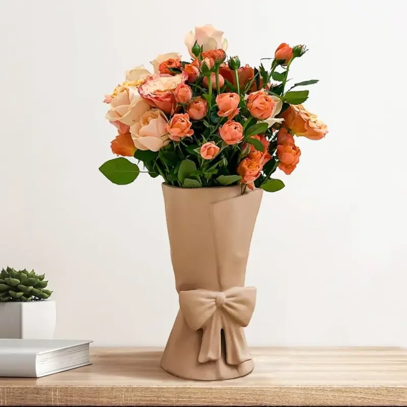 Ceramic Vase With Bow Tie