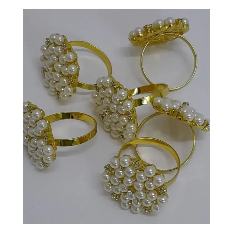 6-pcs- Napkin Holder (With Pearl) view 2