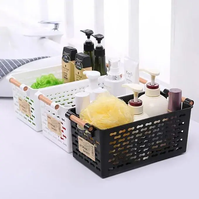 Storage Baskets With Bamboo Handles