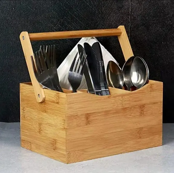 Bamboo Cutlery Holder With Handle | Kenya view 2