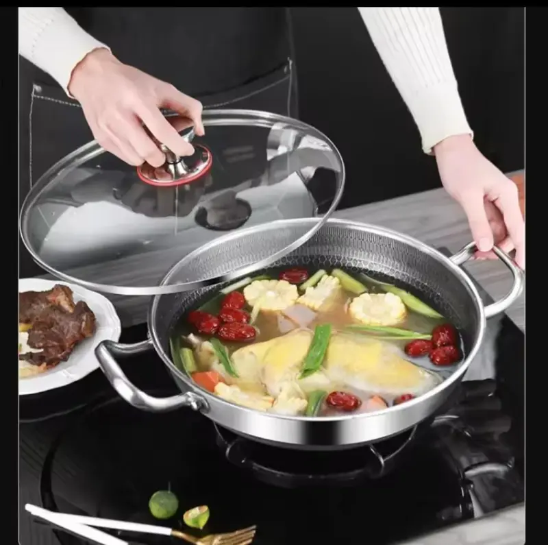 Stainless Steel Honeycomb Soup Pot-5.4L view 3