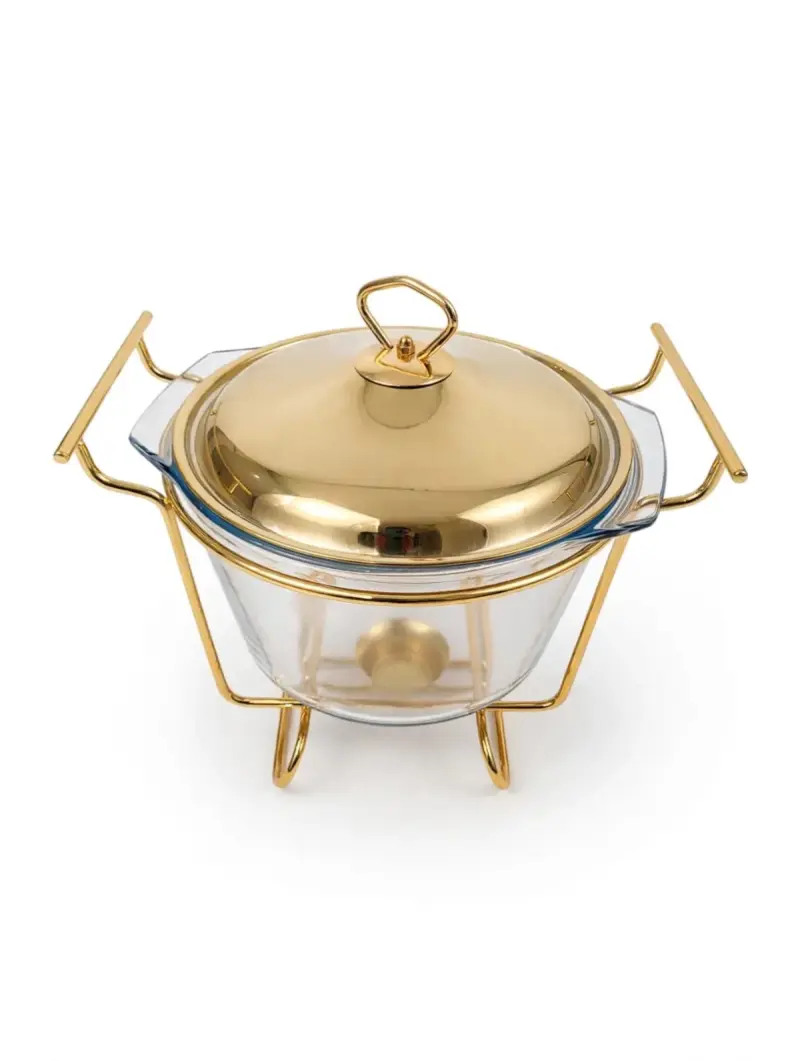 Glass chaffing dish  soup pot -4L view 1