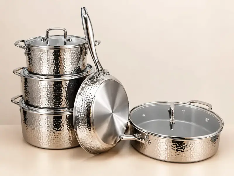 Triply Stainless Steel Pots-9Pcs Uakeen