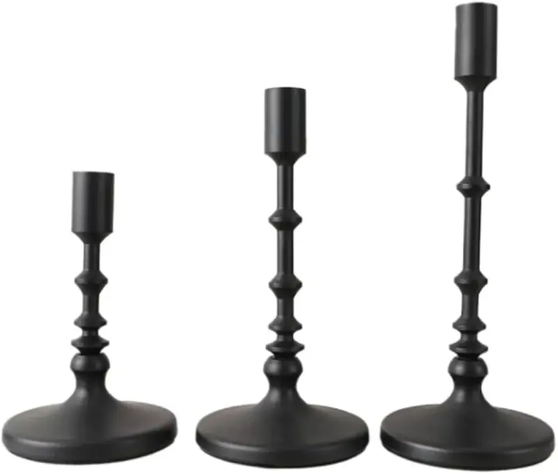 Metallic Candle Holder 3-in-1 (Black + Gold Ring) | Kenya view 2