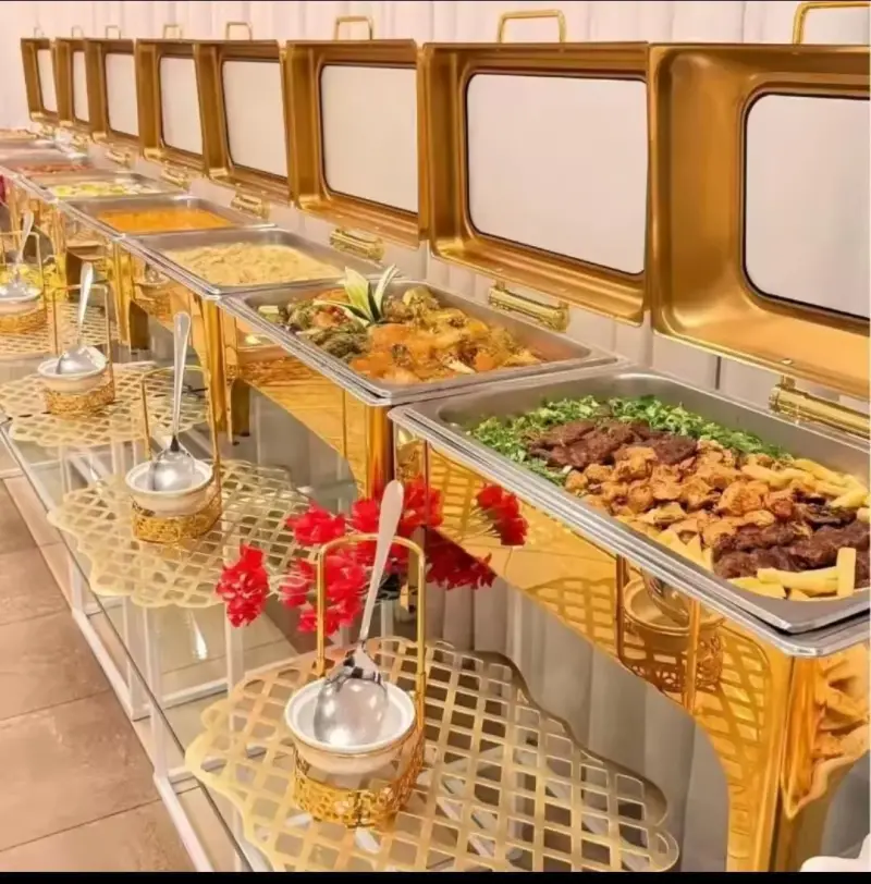 Golden fancy elegant chaffing dishes