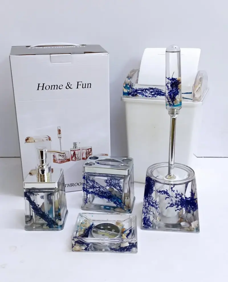 Acrylic BathrooAcrylic Bathroom Accessories Set (6-Pieces) | Kenyam Accessories (6-Pieces) view 2