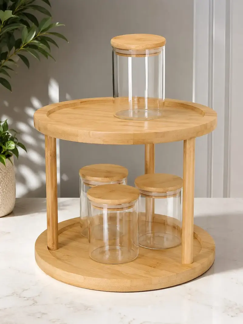 Rotating Spice Rack-Bamboo view 2
