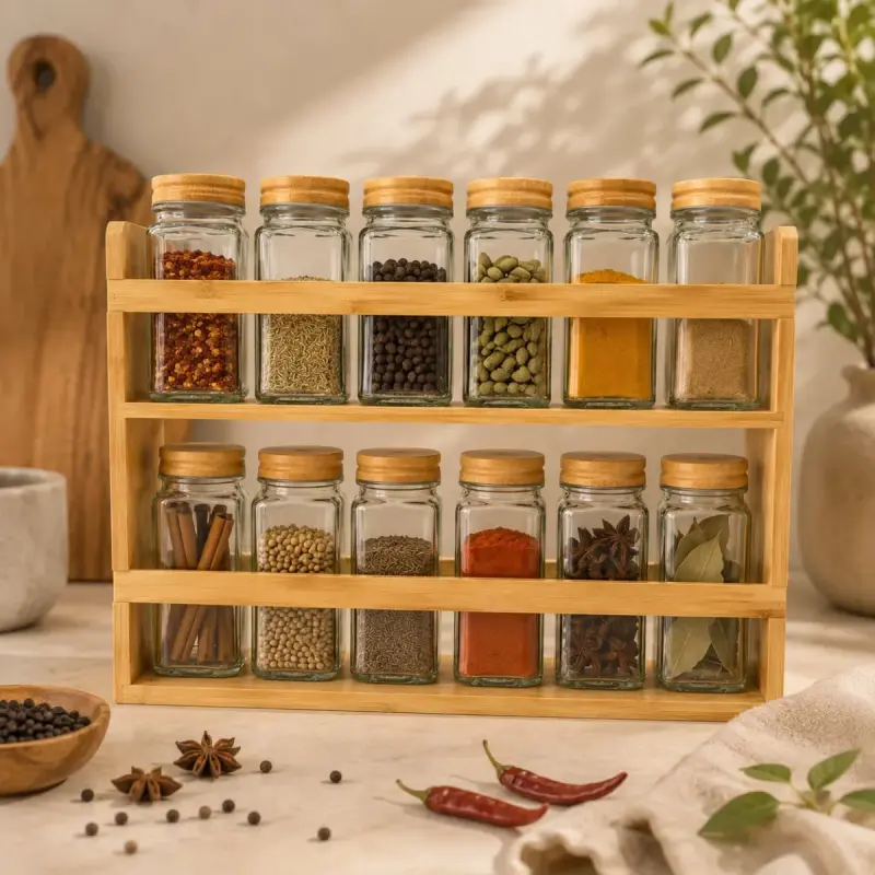 Spice bottles + Stand-12pcs