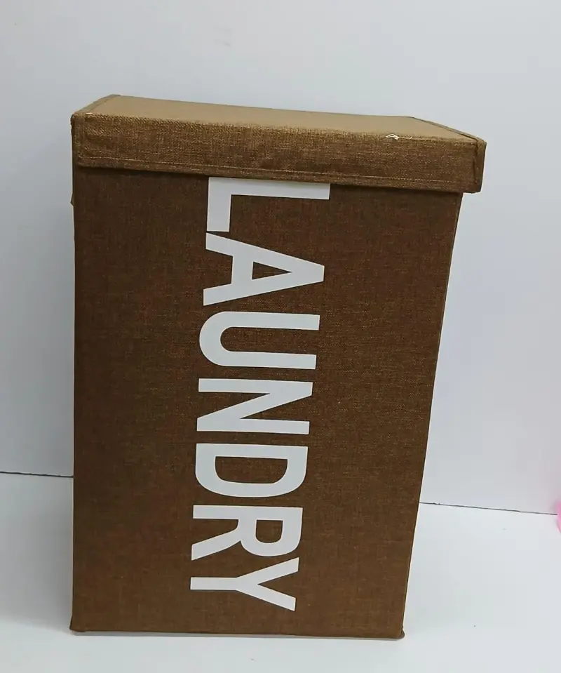 Foldable Fabric Laundry Basket with Lid | Kenya view 2