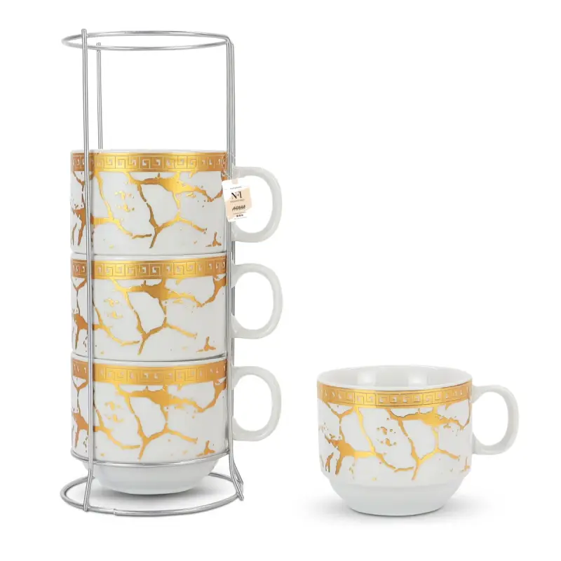 Cups (4-Cup) With Stand Set