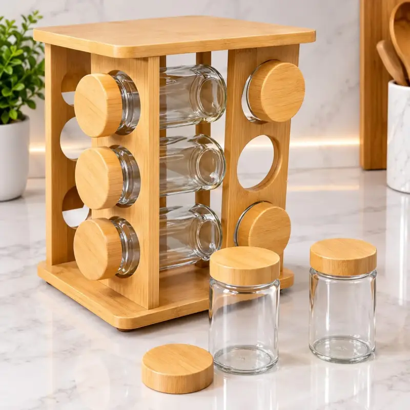 Spice bottles + stand-12pcs