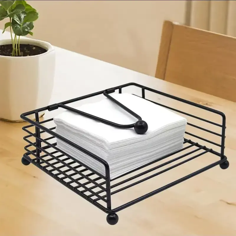 Flat Serviette Holder (Black)