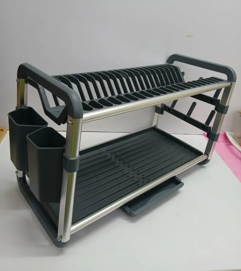 Alumium+Plastic Dish Rack-2 Tier