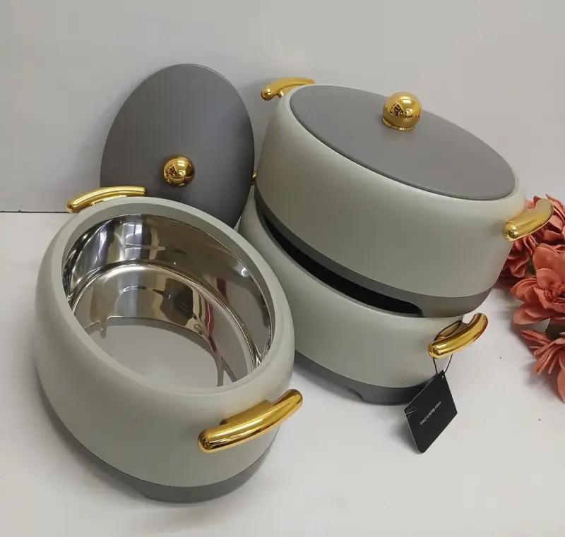 3pcs luxury Forever gold hotpot set view 3