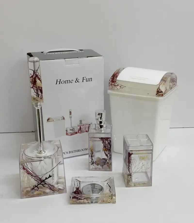 Acrylic BathrooAcrylic Bathroom Accessories Set (6-Pieces) | Kenyam Accessories (6-Pieces) view 4