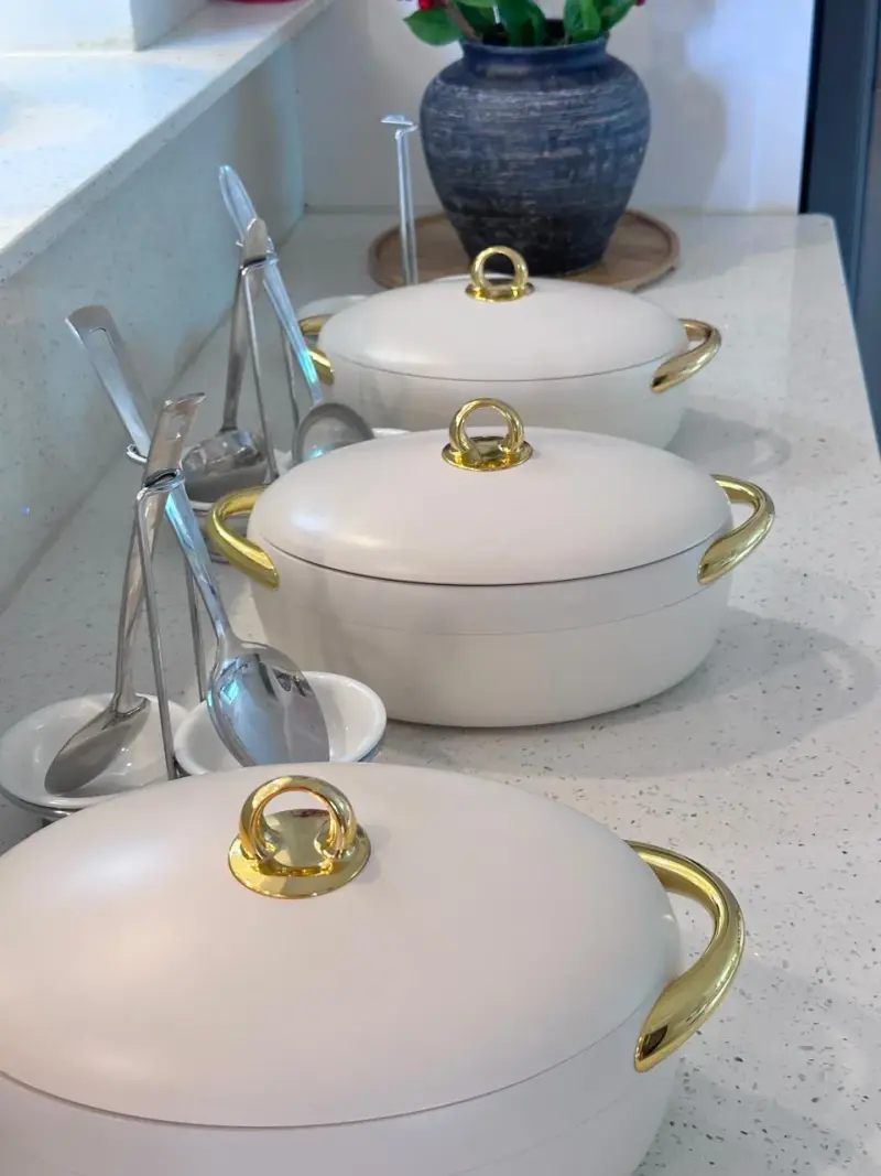 3pcs luxury Forever gold hotpot set view 1