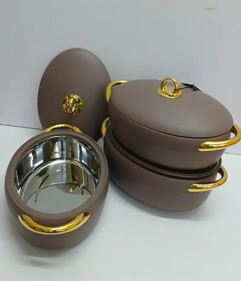 3pcs luxury Forever gold hotpot set view 2
