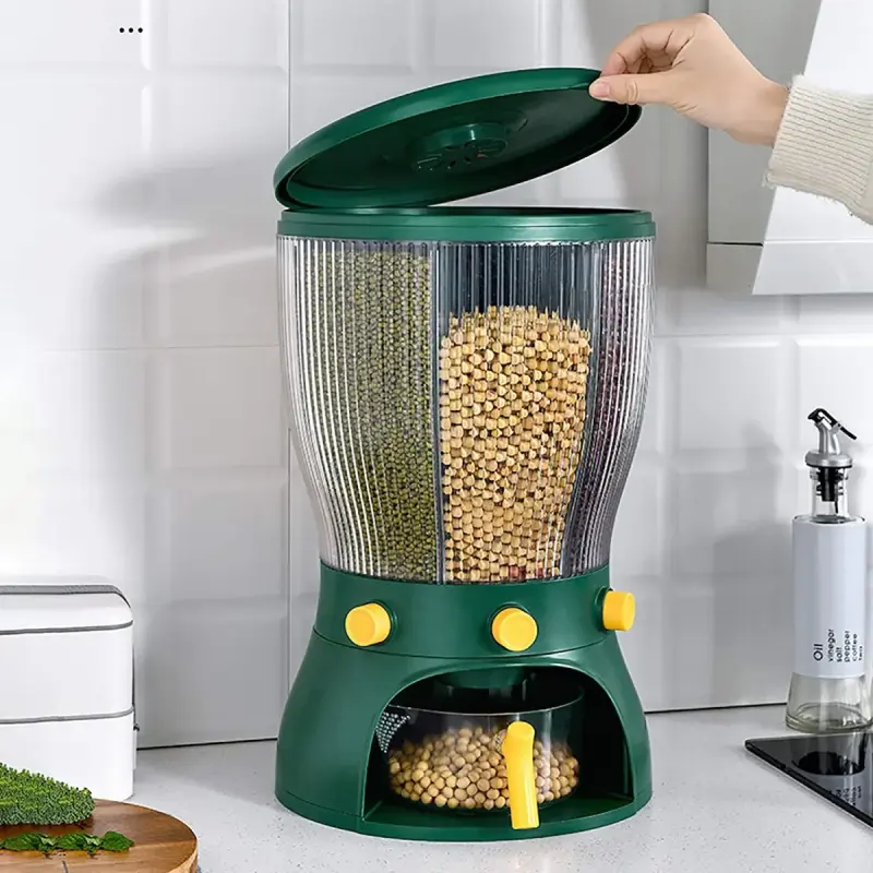 Partitioned (5-In-1) Rotating Cereal Dispenser
