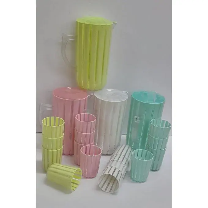 Melamine Colored Jug Set with 4 Glasses