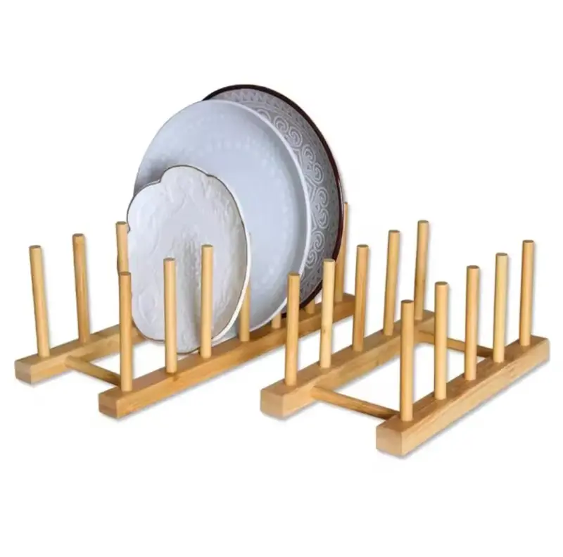 Wooden Kitchen Dish Drying Rack & Plate Holder view 1