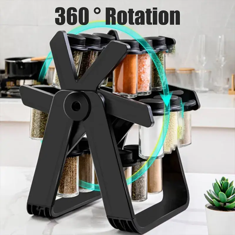 18 in 1 Rotating Spice Jars + Rack view 4