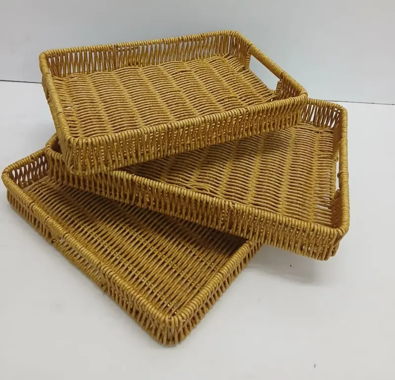 3 in 1 handmade Rattan Deco style and trays view 2