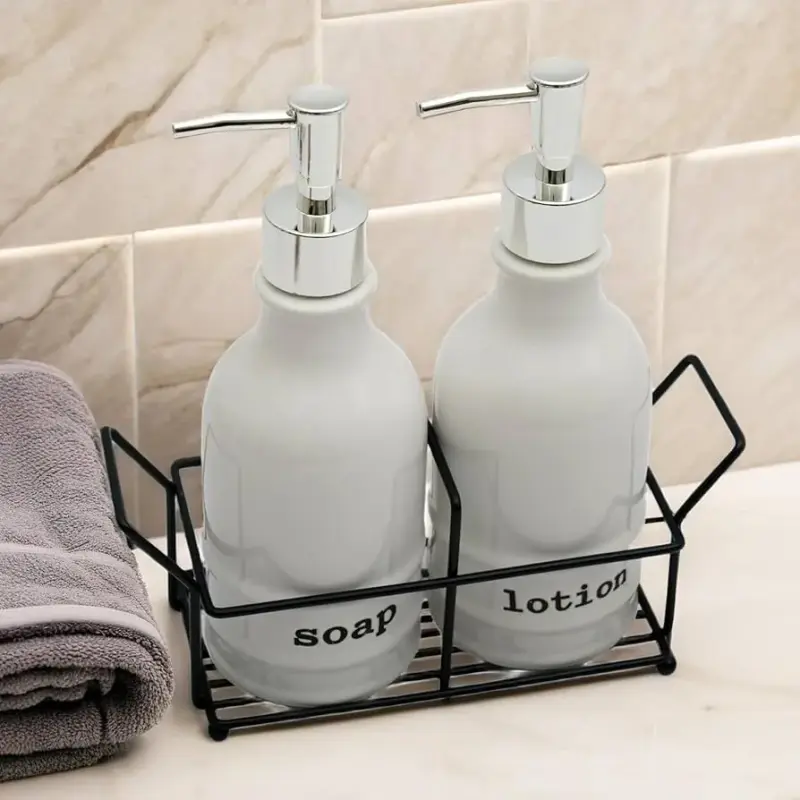 Soap Dispensers with Iron Stand (2-in-1)