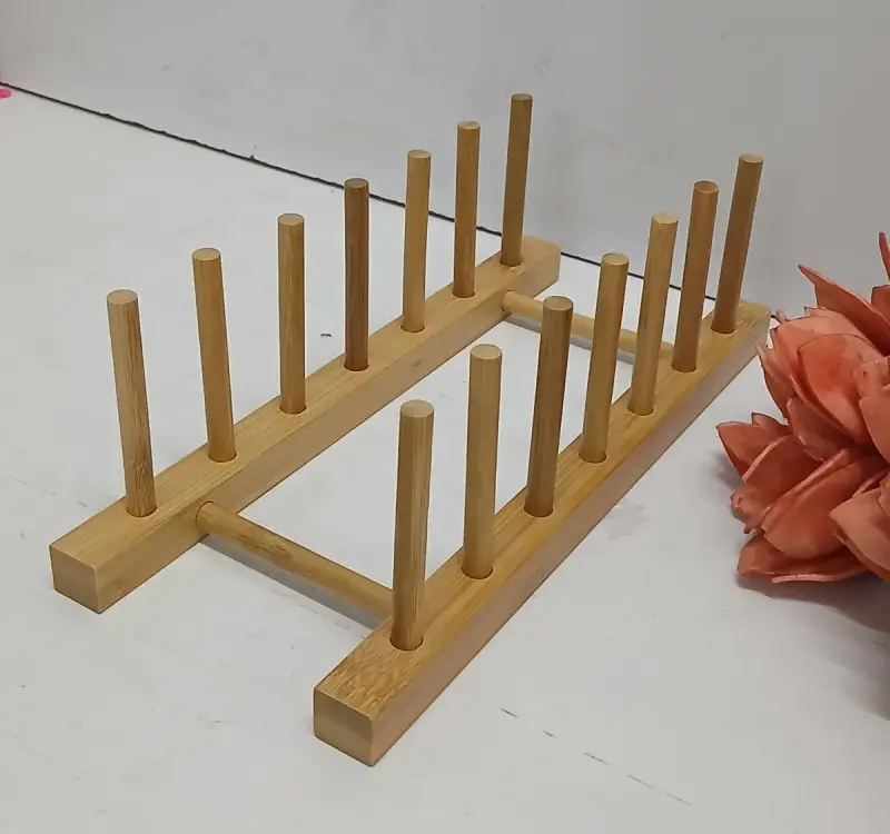 Wooden Kitchen Dish Drying Rack & Plate Holder view 2