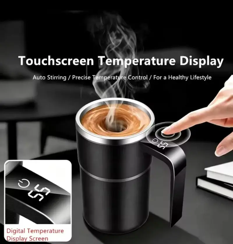 Automatic stirring coffee cup