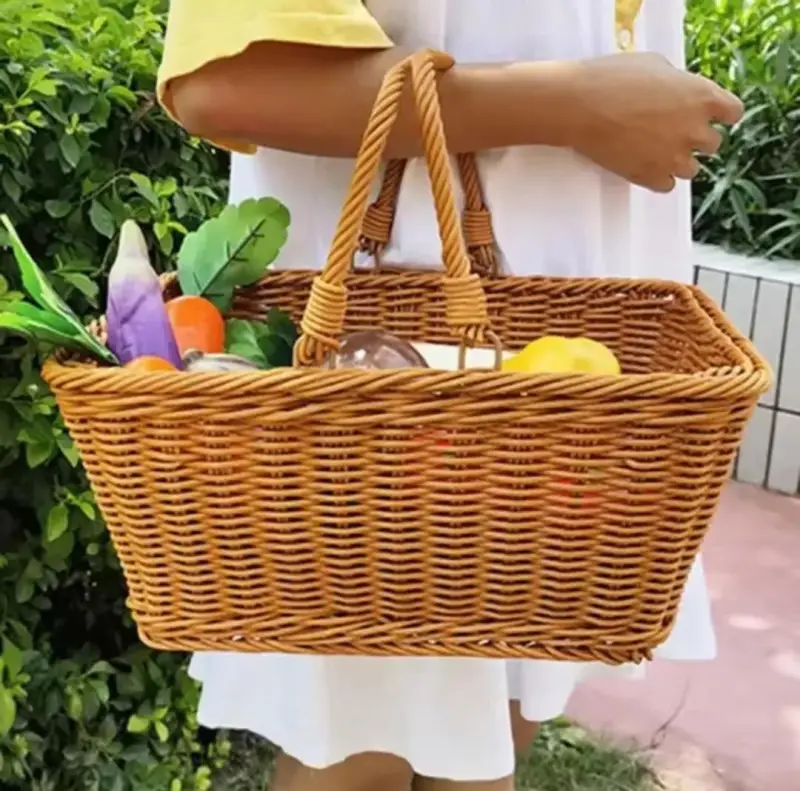 Picnic Outdoor / Shopping Rattan Basket view 1
