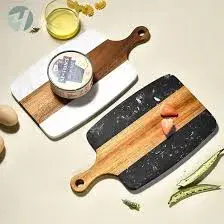 Marble Stone + Acacia Wood Chopping Board