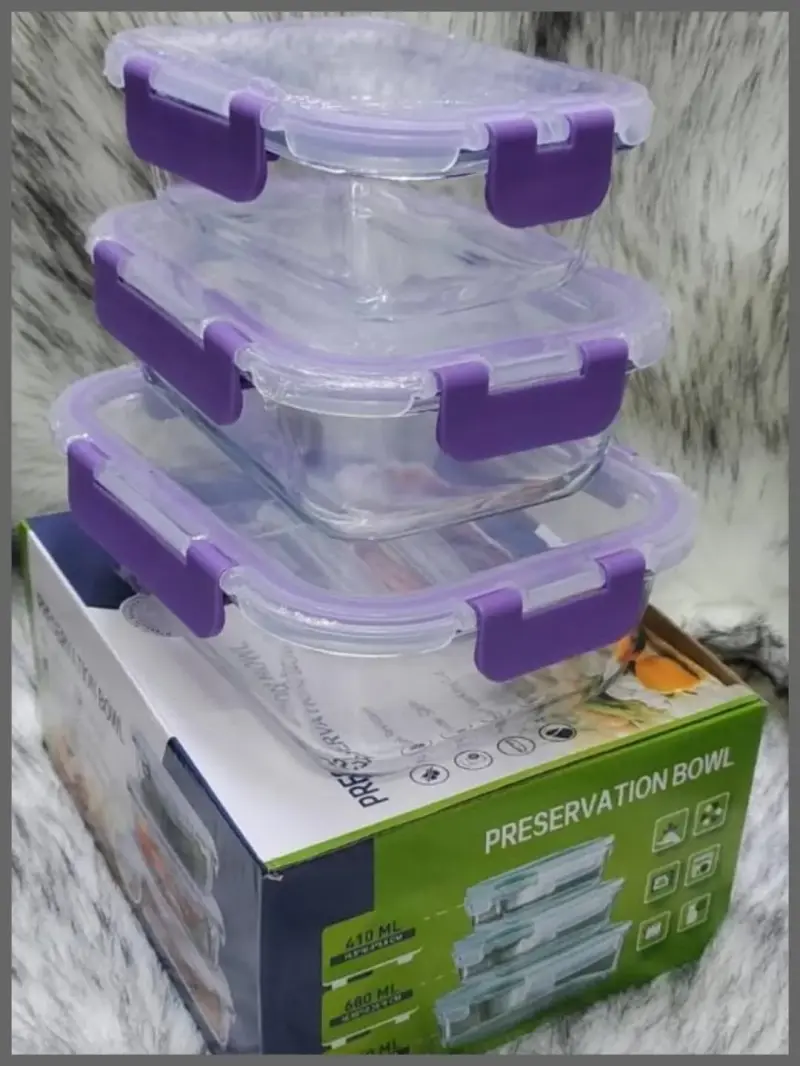 Glass Snack Boxes (3-in-1)