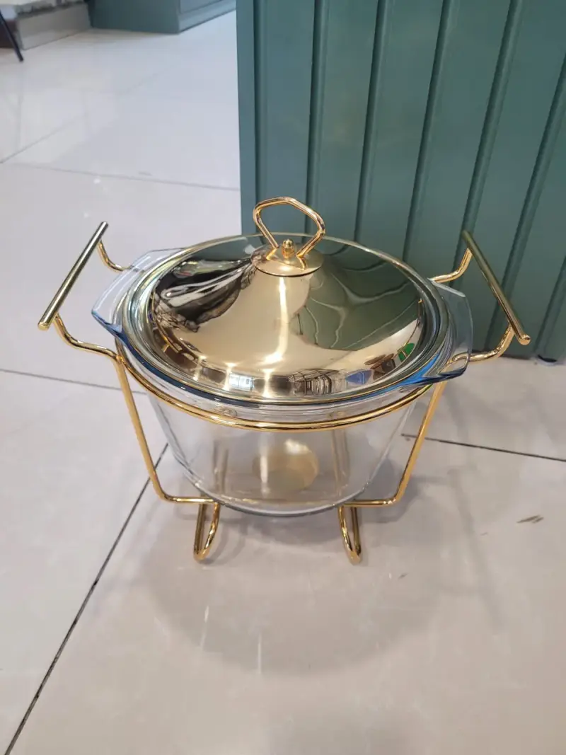 Glass chaffing dish  soup pot -4L view 2