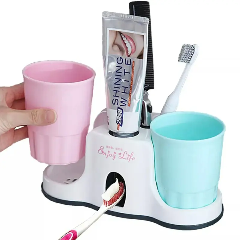 Toothbrush Holder with Toothpaste Dispenser (2-Cups) | Kenya view 2